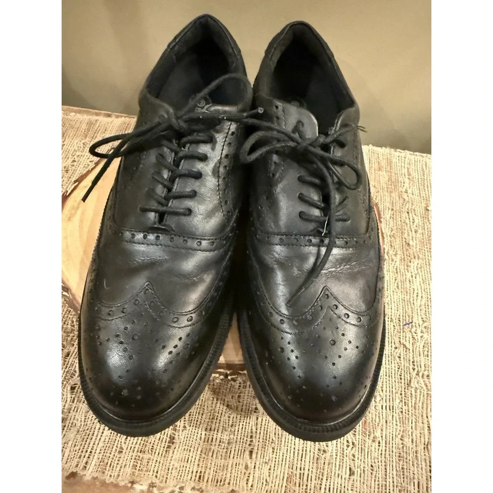 Rockport‎ Men's Dressports Steel Toe Wing Tip Oxford RK6741 Black Leather 10.5